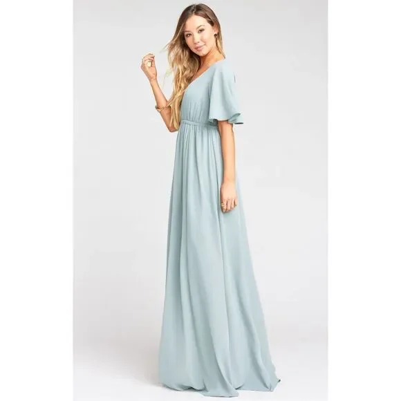 NWT Show Me Your MuMu Emily Empire Maxi Silver Sage XXXL - Picture 2 of 12